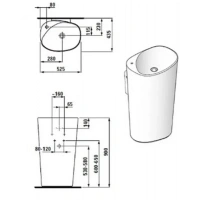 Раковина Laufen Palomba 8.1180.3.000.104.1 52.5 х 90 см, напольная, цвет белый - Gidratop.ru изображение