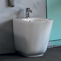 Биде напольное пристенное 55х35см, с 1 отв под смеситель, c креплением WB5N, цвет: - Gidratop.ru изображение