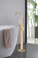 Смеситель ABBER Wasserfall AF8615G напольный, золото матовое - Gidratop.ru изображение