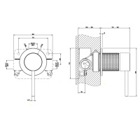 GESSI 316 встраиваемый смеситель на 1/2 на 1 источник (внешняя часть), цвет: steel brushed - Gidratop.ru изображение