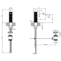 GESSI 316 смеситель для биде на 1 отверстие, с донным клапаном, излив 118мм, цвет: brushed black metal pvd - Gidratop.ru изображение