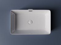 Умывальник чаша накладная прямоугольная со сливом переливом Element 600x380x140мм - Gidratop.ru изображение
