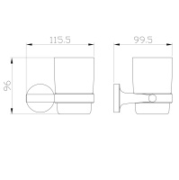 Стакан для зубных щеток с держателем WONZON & WOGHAND SIMPLE, Хром (WW-6521) - Gidratop.ru изображение