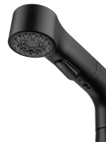 Смеситель для раковины с выдвижным изливом WONZON & WOGHAND, Черный матовый (WW-121B108-MB) - Gidratop.ru изображение