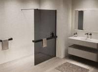 Душевая перегородка Walk-In VSW-1HR900CGB, 900*2000, черный, стекло тонированное - Gidratop.ru изображение