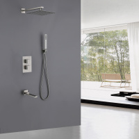 Душевая система ABBER Daheim AF8250SP скрытого монтажа с изливом, термостат, сатин - Gidratop.ru изображение