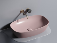 Умывальник чаша накладная овальная (цвет Розовый Матовый) Element 600x380x138мм - Gidratop.ru изображение