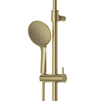 LEAF-CVDA-30-L-SR Душевая стойка телескопическая, с изливом с верхним и ручным душем, верхний душ диаметр 230 мм АБС пластик, исполнение Sunrise - Gidratop.ru изображение