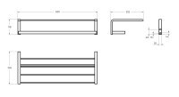 ULTIMA CZR-F-8925 Полка для полотенец, 600x252x118 мм - Gidratop.ru изображение
