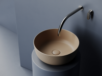 Раковина накладная круглая 356x356x135, цвет капучино матовый - Gidratop.ru изображение