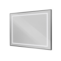 Зеркало в алюминиевой раме со встроенным светильником и сенсорным выключателем по периметру рамы, SPC-KRAFT-1000-800-SENS-NERO, 1000x800x32 мм - Gidratop.ru изображение