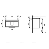 Тумба под раковину Laufen Base 75 см, подвесная, 2 ящика, белый матовый, 4.0235.2.110.260.1 - Gidratop.ru изображение