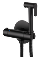 Смеситель с гигиеническим душем и термостатом встраиваемый WONZON & WOGHAND, Черный матовый (WW-88819902-MB) - Gidratop.ru изображение
