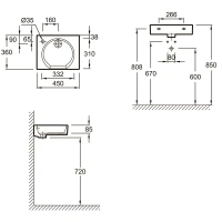 Раковина Jacob Delafon Odeon Rive Gauche 45 см, белая, EGN112-00 - Gidratop.ru изображение