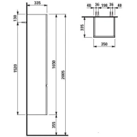 Шкаф-пенал Laufen Pro L 4.8312.1.095.485.R, цвет белый - Gidratop.ru изображение