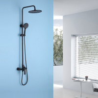 Душевая стойка ABBER Weiss Insel AF8020B без излива, черная матовая - Gidratop.ru изображение