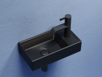 Умывальник подвесной прямоугольный (чаша слева, отверстие под смеситель справа) цвет черный матовый Element 407x217x100 - Gidratop.ru изображение