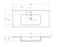 раковина из искусственного мрамора 50170, 101х46 - Gidratop.ru изображение