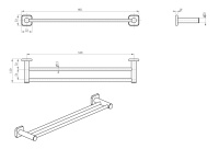 Полотенцедержатель двойной WONZON & WOGHAND, Хром (WW-V1102-CR) - Gidratop.ru изображение