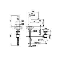 Gessi Ingranaggio смеситель для раковины с донным клапаном и соединительными шлангами, цвет: Finox Brushed Nickel - Gidratop.ru изображение