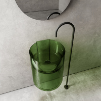 Раковина подвесная прозрачная ABBER Kristall AT2704Emerald зеленая - Gidratop.ru изображение