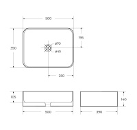 Раковина накладная керамическая BB1304 - Gidratop.ru изображение