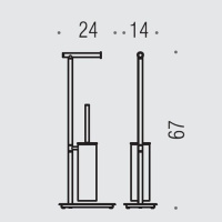 Colombo Square Стойка с аксессуарами, 67см., туалетный ёршик, полотенцедержатель, цвет: черный матовый - Gidratop.ru изображение