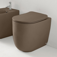 Унитаз безободковый пристенный 55х35 см, с креплениями WB5N, цвет: Bruno matt - Gidratop.ru изображение