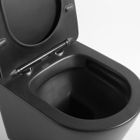 Унитаз подвесной Piatti VT1-11SMB, цвет черный матовый, ультратонкое soft-close сиденье - Gidratop.ru изображение