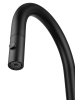 Смеситель для кухни с выдвижным изливом WONZON & WOGHAND, Черный матовый (WW-A21252-MB) - Gidratop.ru изображение