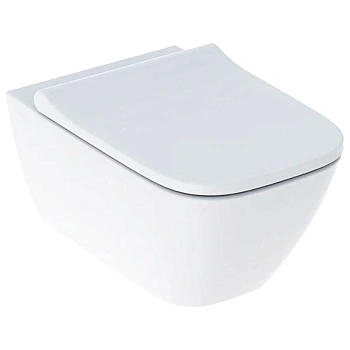 Подвесной безободковый унитаз Geberit Smyle 500.683.00.2 Square Rimfree, крышка микролифт
