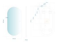 Зеркало ABBER Kontur AG6303SL-1.2 с подсветкой, сенсорный выключатель, диммер - Gidratop.ru изображение