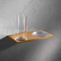 Держатель Keuco Edition 400 11556039000, со стаканом и мыльницей, цвет бронза шлифованная - Gidratop.ru изображение