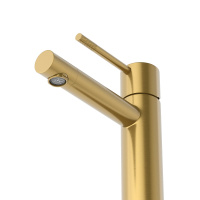 RELAX-LS2-BORO Смеситель для раковины однорычажный с донным клапаном, брашированное золото - Gidratop.ru изображение