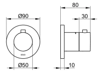 Смеситель (внешняя часть) Keuco IXMO, для душа с термостатом DN 15, хром, 59553010001 - Gidratop.ru изображение