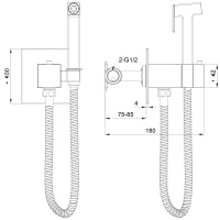 Смеситель с гигиеническим душем и термостатом встраиваемый WONZON & WOGHAND, Хром (WW-88829910-CR) - Gidratop.ru изображение