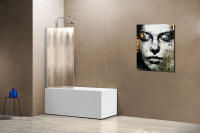 Душевая шторка на ванну VSB-11800CH, 800*1400, хром, стекло шиншилла - Gidratop.ru изображение