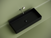 Раковина накладная прямоугольная 801x361x130, цвет черный матовый - Gidratop.ru изображение