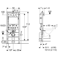 Инсталляция Geberit Duofix Delta с безободковым унитазом Geberit Renova Rimfree 203050000, сиденье микролифт, клавиша хром, 458.163.21.1/203050000/573025000 - Gidratop.ru изображение