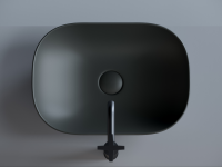 Умывальник чаша накладная прямоугольная (цвет Темный Антрацит Матовый) Element 455x325x135мм - Gidratop.ru изображение