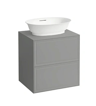 Тумба под раковину Laufen New Classic 57.5 х 45.5 х 60 см, 4.0600.2.085.627.1, подвесная, отверстие посередине, серый