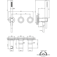 GESSI HABITO UNITO смеситель настенный встраиваемый, однорычажный, с перекл.на 2 пол/, с ручным душем, наст держателем, цвет Finox Brushed Nickel - Gidratop.ru изображение