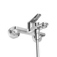 UNIQUE Смеситель для ванны и душа в комплекте с ручным душем, шлангом и держателем, хром UNIQUE-VASM-CRM - Gidratop.ru изображение