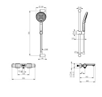 Смеситель для ванны с душевым гарнитуром и термостатом WONZON & WOGHAND SOLID, Темный графит (WW-C2011-A-BGG) - Gidratop.ru изображение