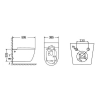 Комплект ABBER подвесной унитаз Bequem AC1107P белый с импульсным смывом с инсталляцией AC0101P - Gidratop.ru изображение