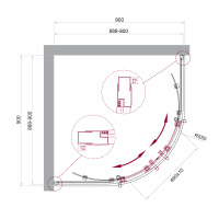 Душевой уголок BelBagno UNO-195-R-2-90-P-NERO - Gidratop.ru изображение