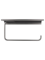 Держатель для туалетной бумаги с полкой WONZON & WOGHAND ECLIPSE, Темный графит (WW-9126-BGM) - Gidratop.ru изображение