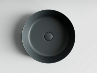 Умывальник чаша накладная круглая (цвет Темный Антрацит Матовый) Element 390x390x120мм - Gidratop.ru изображение