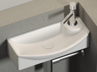 Умывальник подвесной прямоугольный  с крепежом (чаша слева, отверстие под смеситель справа) Element 455x220x130мм - Gidratop.ru изображение