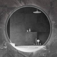 Зеркало с лазерной гравировкой, контурной подсветкой и сенсорным выключателем CZR-SPC-ECO-1000-LED-TCH, 12V, 220-240V, 1000x30 - Gidratop.ru изображение